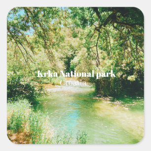 Pegatina Cuadrada Parque Nacional Krka, Croacia