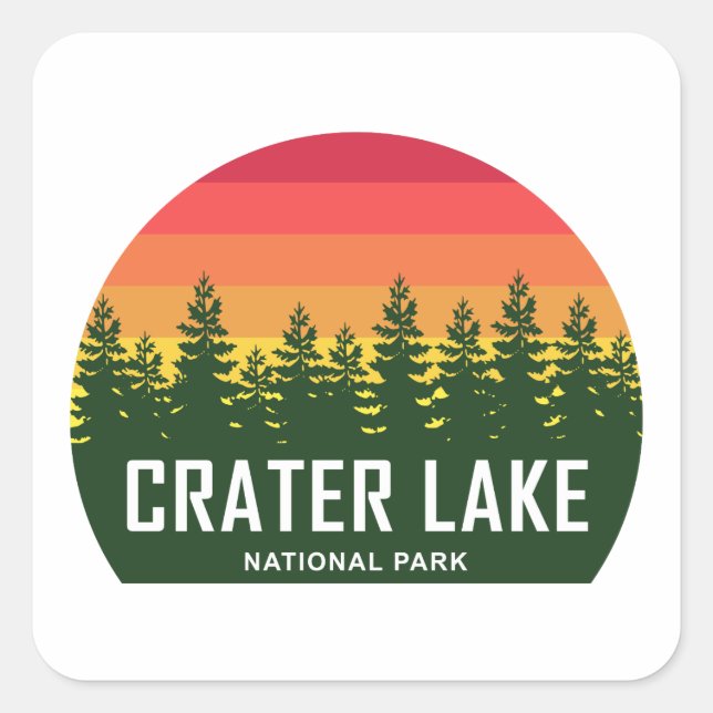 Pegatina Cuadrada Parque nacional Lago Crater (Anverso)