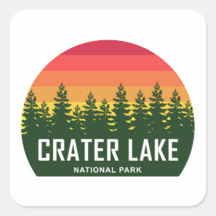 Pegatina Cuadrada Parque nacional Lago Crater