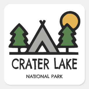 Pegatina Cuadrada Parque nacional Lago Crater