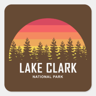 Pegatina Cuadrada Parque nacional Lake Clark
