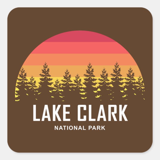 Pegatina Cuadrada Parque nacional Lake Clark (Anverso)