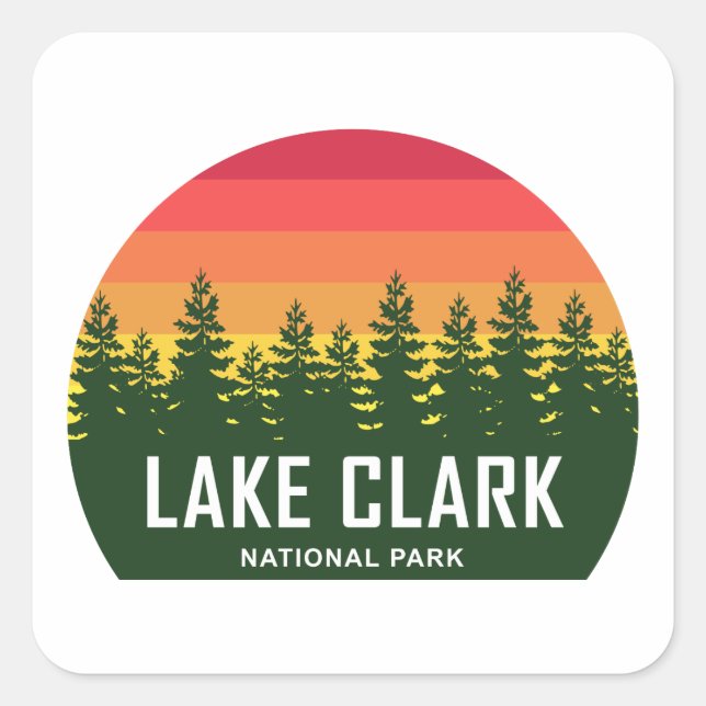 Pegatina Cuadrada Parque nacional Lake Clark (Anverso)