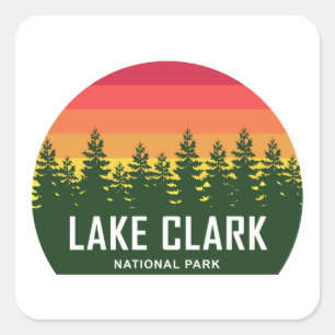 Pegatina Cuadrada Parque nacional Lake Clark