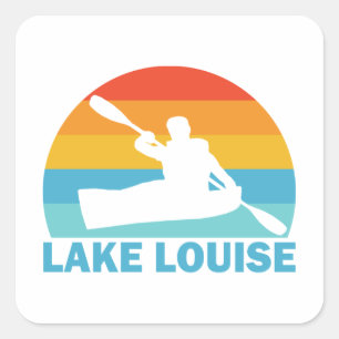 Pegatina Cuadrada Parque nacional Lake Louise Banff Kayak