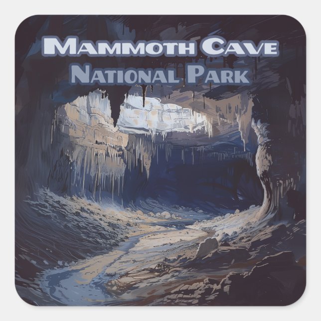 Pegatina Cuadrada Parque nacional Mammoth Cave Kentucky (Anverso)