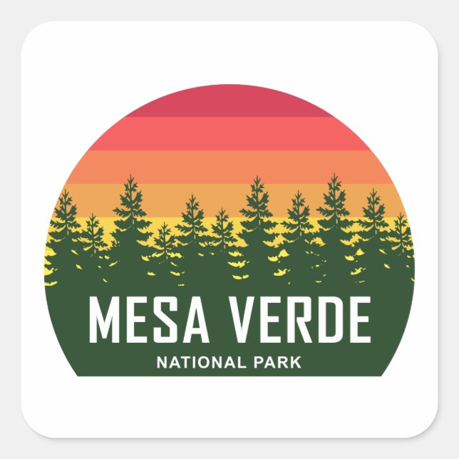 Pegatina Cuadrada Parque nacional Mesa Verde (Anverso)