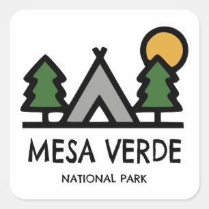 Pegatina Cuadrada Parque nacional Mesa Verde