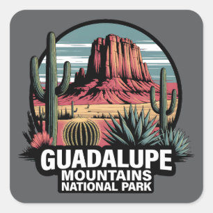 Pegatina Cuadrada Parque Nacional Montañas Guadalupe Texas