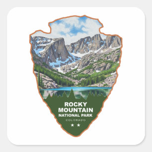 Pegatina Cuadrada Parque Nacional Montañas Rocosas Colorado Punta de