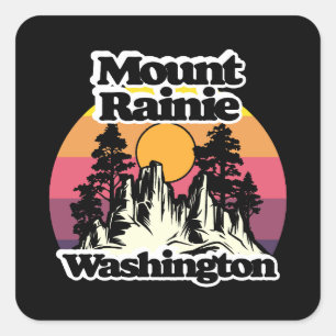 Pegatina Cuadrada Parque nacional Monte Rainier