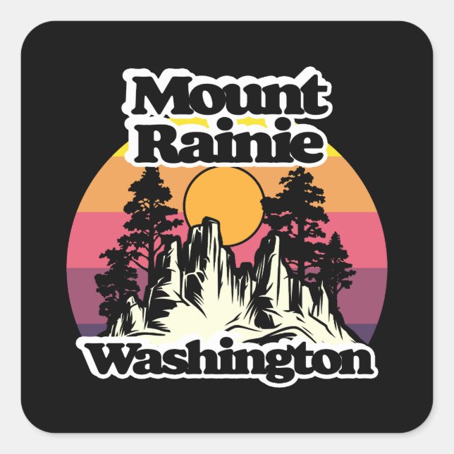 Pegatina Cuadrada Parque nacional Monte Rainier (Anverso)