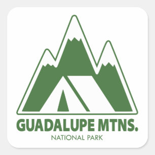 Pegatina Cuadrada Parque Nacional Mtns. Guadalupe Montañas Camping