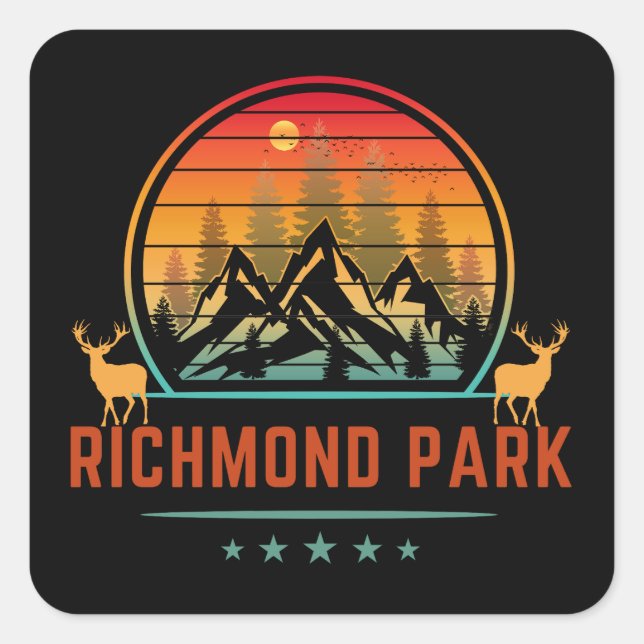 Pegatina Cuadrada Parque nacional Richmond (Anverso)