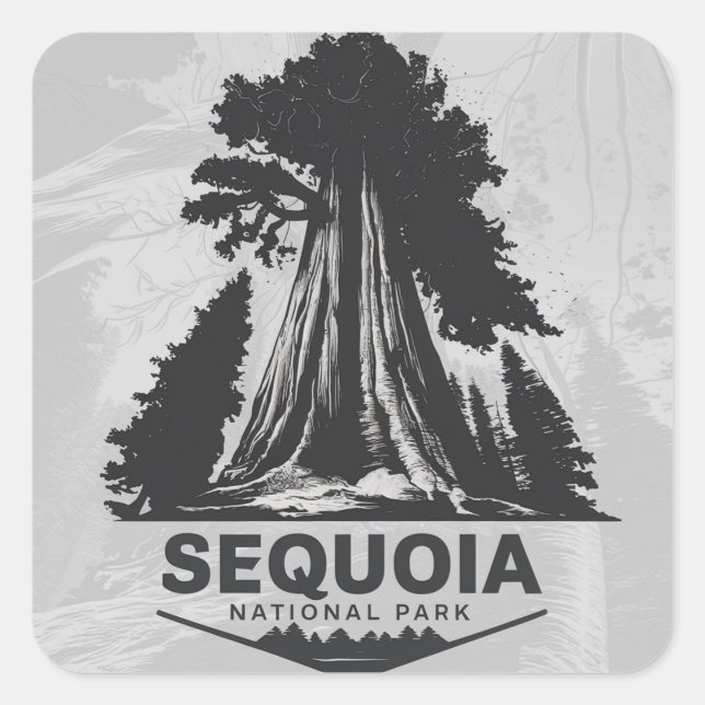 Pegatina Cuadrada Parque nacional Sequoia (Anverso)