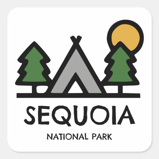 Pegatina Cuadrada Parque nacional Sequoia (Anverso)