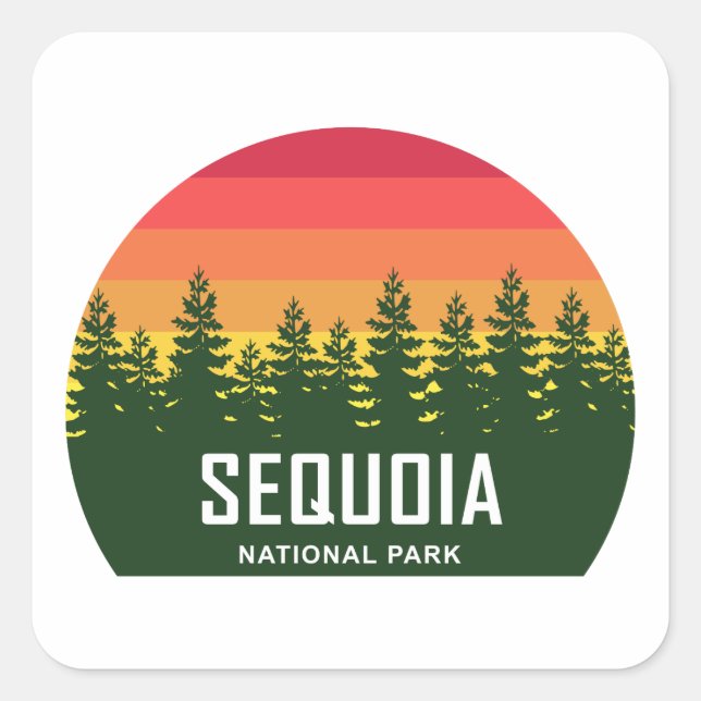 Pegatina Cuadrada Parque nacional Sequoia (Anverso)
