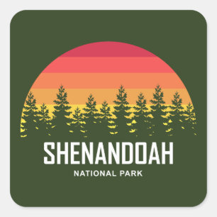 Pegatina Cuadrada Parque nacional Shenandoah
