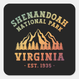 Pegatina Cuadrada Parque nacional Shenandoah Virginia Estados Unidos