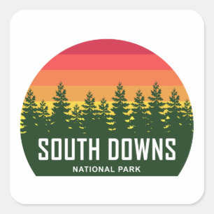 Pegatina Cuadrada Parque nacional South Downs