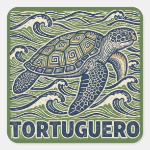 Pegatina Cuadrada Parque Nacional Tortuguero Viajes a Costa Rica