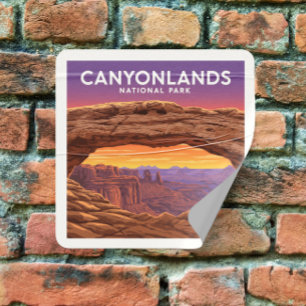Pegatina Cuadrada Parque nacional Vintage Canyonlands