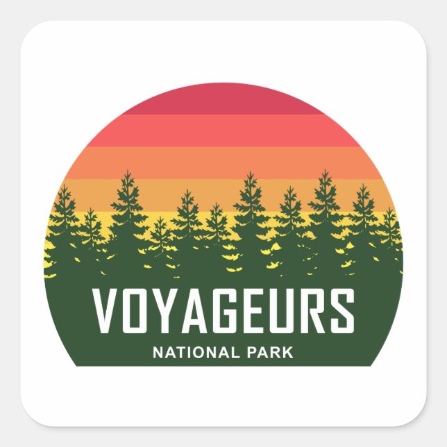 Pegatina Cuadrada Parque nacional Voyageurs (Anverso)