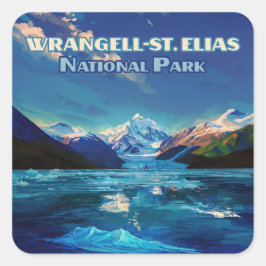 Pegatina Cuadrada Parque nacional Wrangell St. Elias