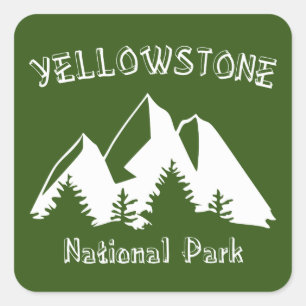 Pegatina Cuadrada Parque nacional Yellowstone