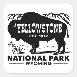 Pegatina Cuadrada Parque nacional Yellowstone