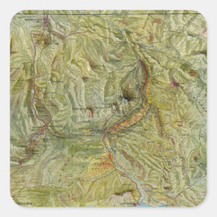 Pegatina Cuadrada Parque nacional Yellowstone 2