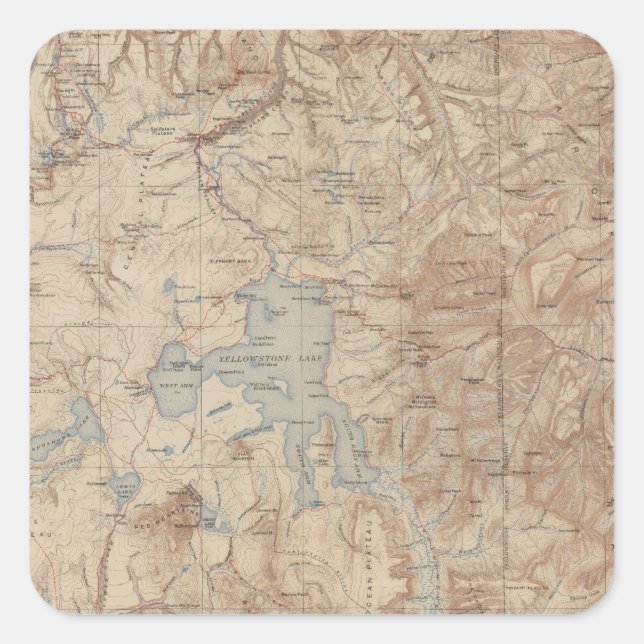 Pegatina Cuadrada Parque nacional Yellowstone 2 (Anverso)