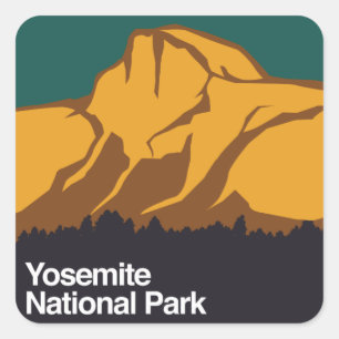 Pegatina Cuadrada Parque nacional Yosemite