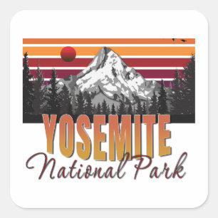Pegatina Cuadrada Parque nacional Yosemite