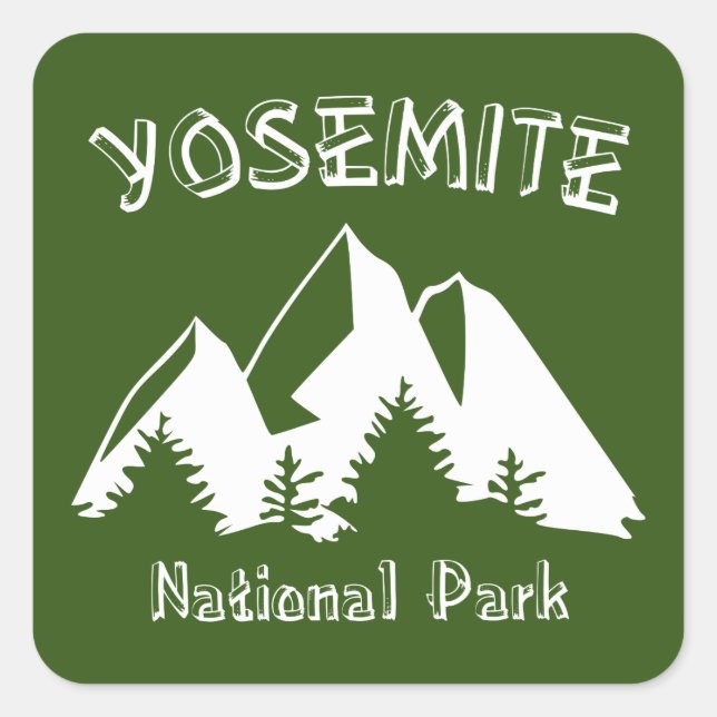 Pegatina Cuadrada Parque nacional Yosemite (Anverso)