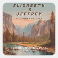 Parque nacional Yosemite Boda Watercolor Vintage