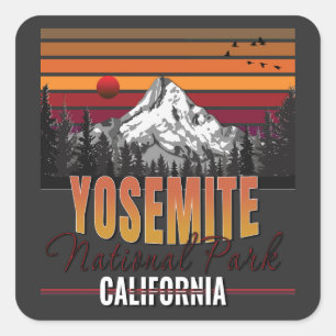 Pegatina Cuadrada Parque nacional Yosemite - ropa