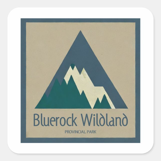 Pegatina Cuadrada Parque Provincial Bluerock Wildland Rustic (Anverso)
