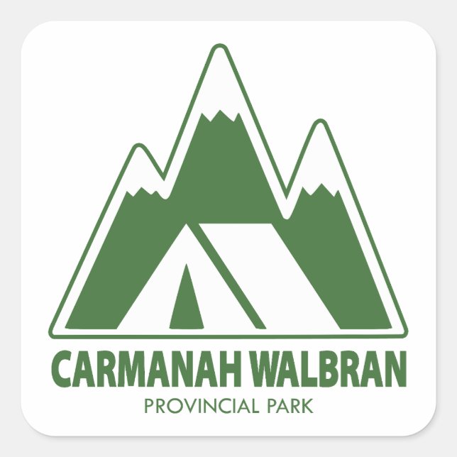 Pegatina Cuadrada Parque Provincial Carmanah Walbran Camping (Anverso)