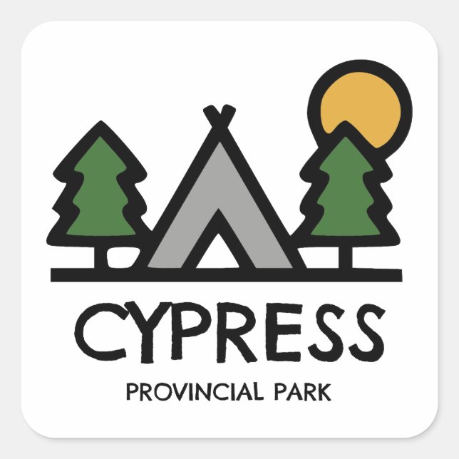 Pegatina Cuadrada Parque Provincial Cypress (Anverso)