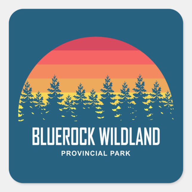 Pegatina Cuadrada Parque provincial de Bluerock Wildland (Anverso)