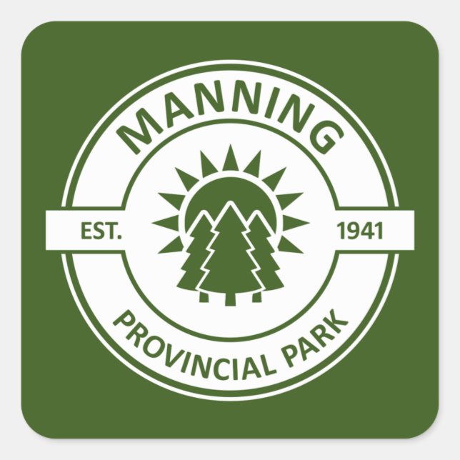 Pegatina Cuadrada Parque provincial de Manning (Anverso)