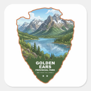 Pegatina Cuadrada Parque Provincial Golden Ears Arrowhead