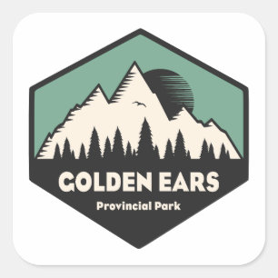 Pegatina Cuadrada Parque Provincial Golden Ears Columbia Británica