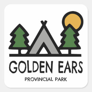 Pegatina Cuadrada Parque Provincial Golden Ears Columbia Británica