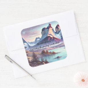 Pegatina Cuadrada Parque Torres del Paine, Chile y cita