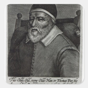 Pegatina Cuadrada Parr viejo de Tom, 1635