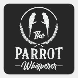 Pegatina Cuadrada Parrot Parrot Loro Loro Whisperer Mascota Animal P