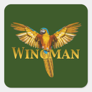 Pegatina Cuadrada Parrot Wingman