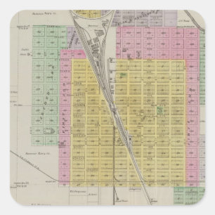 Pegatina Cuadrada Parsons, Condado de Labette, Kansas